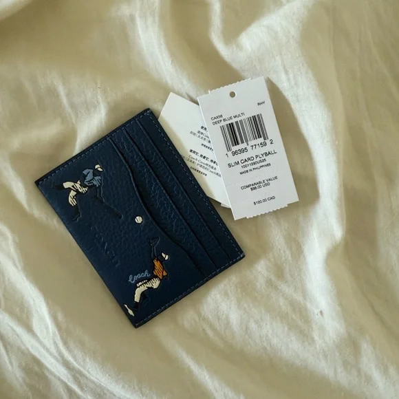 NWT Coach Blue Baseball Wallet - Picture 5 of 5